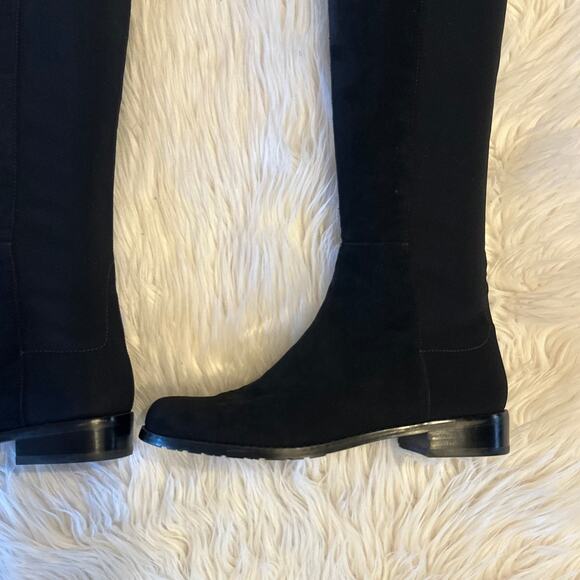 Stuart Weitzman 5050 Over The Knee High Boots Suede Leather Block Heel Flat - Picture 11 of 16